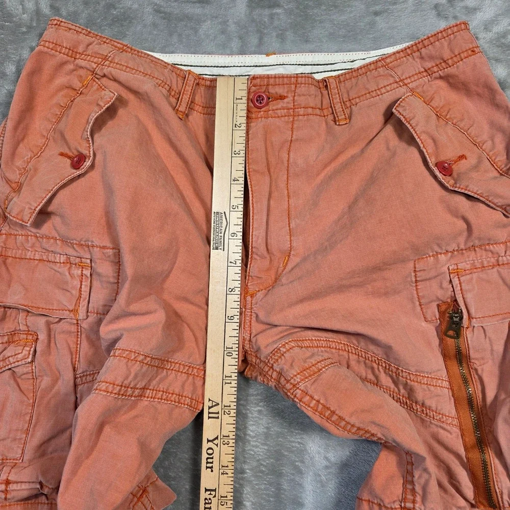 Polo by Ralph Lauren Surplus Fit Cargo Shorts Mens 33 Salmon Orange Y2k Preppy‎